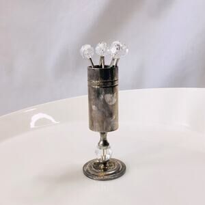 Vintage Set of Hatpins in a Cup Holder